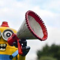 Close-Up of Megaphone on Minion Sculpture