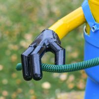 Close-Up of Hand on Fireman Henchman Sculpture