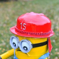 Close-Up of Firefighter Hat for Henchman Sculpture