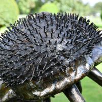 Spikey Metal Nose on the Hippo Sculpture