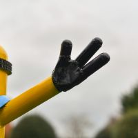 Close-up of Hand on Mechanic Henchman Sculpture