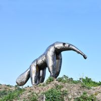 Recycled Steel Anteater Sculpture in situ