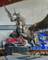 Recycled Metal Unicorn Sculpture