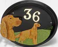 "Magnus" Hand Painted Red Setter House Sign