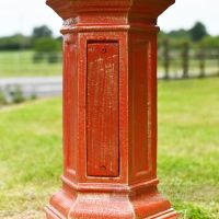 Red Cast Iron Lamp Post Base