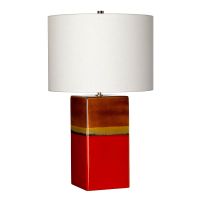 Ceramic Red Table Lamp Switched Off 