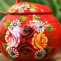 Close-up of the Floral Design on the watering Can