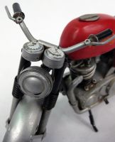 Red Norton Scale Model Motorcycle