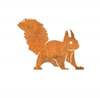 Red Squirrel Sheet Steel Fence Topper in Rustic Finish on White Background