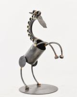 Recycled Metal Rearing Horse Sculpture