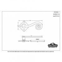 "Rhesus" Monkey tail Door Handle Dimensions