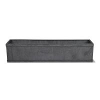 Ribbed Steel Window Trough Planter Finished in a Zinc Plating