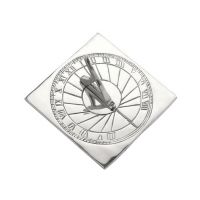 Bright Chrome "Rising Sun" Sundial - 120mm 