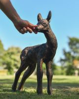 Scale image of doe garden sculpture