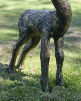 Close up of leg detail on fawn garden statue