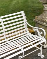 Close-Up of Robust Cream “Chatham" Three Seater Park Bench in Situ