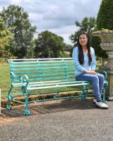 Scale Shot of Robust Green “Chatham" Three Seater Park Bench