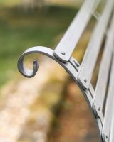 Close-Up of Backrest on Grey Robust “Chatham" Three Seater Park Bench