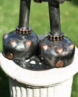 Close up of Rodney Recycled Metal Robot Sculpture Feet