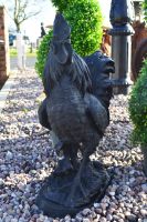 Cast Iron Black Rooster Sculpture
