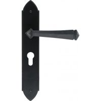 "Rosa" Black Gothic Lever Euro Lock Set