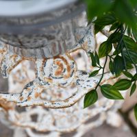 Close-up of the Rose Design on the Top of the Table