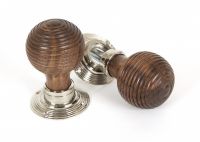 Rosewood & Polished Nickel Door Knob Set