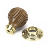 Rosewood Door Knobs & Polished Brass Roses