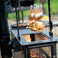 Rotisserie Chicken On Wood Burner