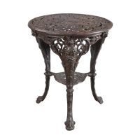 Round Cast Iron Victorian Table in a Rustic Finish