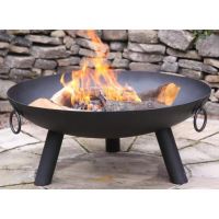 Round Steel Fire Bowl in Situ in the Garden