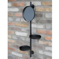 Round Wall Mounted Mirror & Shelves Unit