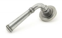 Rounded Pewter Lever Door Handle on Rose Handle