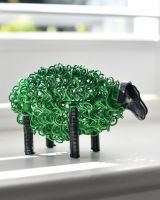 "Ruby" the Recycled Metal Sheep - Green