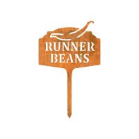 "Runner Beans" Vegetable Label in a Rustic Finish