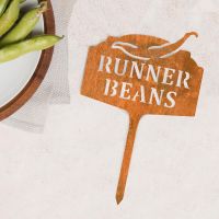 "Runner Beans" Vegetable Label Created From Steel