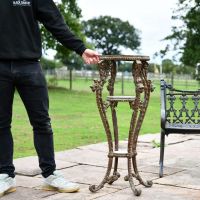 Rustic Victorian Side Table with Male for Scale