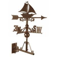 Rustic Sail Boat Weathervane on the Universal Bracket Horizontally
