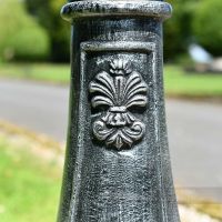 Rustic Black and Silver Iron Lamp Post Column