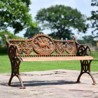 Rustic Cast Iron "Dog" Garden Bench