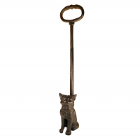 Cast Iron Cat Door Stop in a Rustic Finish