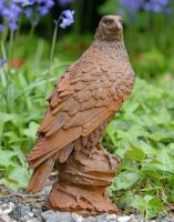 Rustic Cast Iron "Proud Eagle Upon Rocks" Garden Sculpture 
