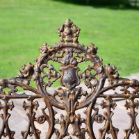 View of the Ornate Detailing on the Back of the Bench