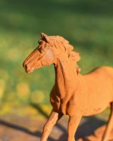 Rustic Cast Iron "Horse in Gallop" Garden Sculpture