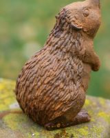 Rustic Cast Iron "Nosey Hedgehog" Garden Sculpture in Situ