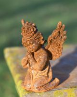 Rustic Cast Iron "Praying Angel" Garden Sculpture