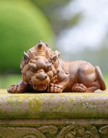 Rustic Cast Iron Snarling Dragon Sculpture