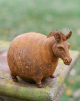 Rustic Cast Iron "Spherical" Chubby Zebra Garden Sculpture