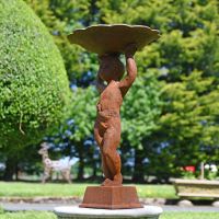 Rustic Cherub Bird Bath in situ in the Garden