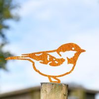 Rustic Coal Tit Steel Fence Topper
